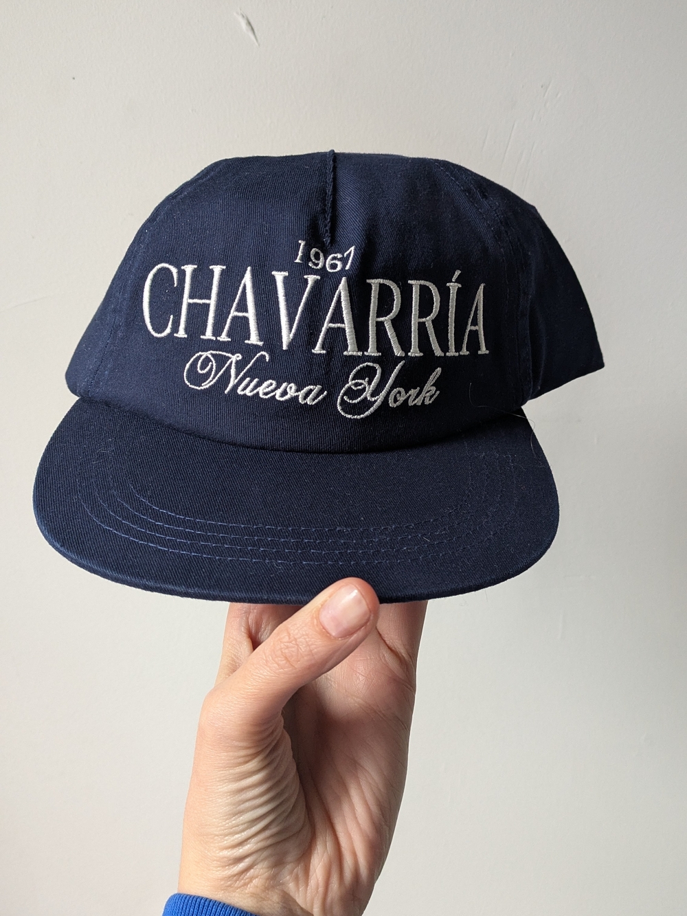 NWT WILLY CHAVARRIA  Zara Navy and White Baseball Cap with Embroidered Labels - Picture 2 of 12